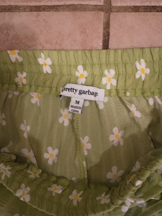 Women's Green Floral Wide-Leg Drawstring Pants - Picture 4 of 11